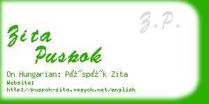 zita puspok business card